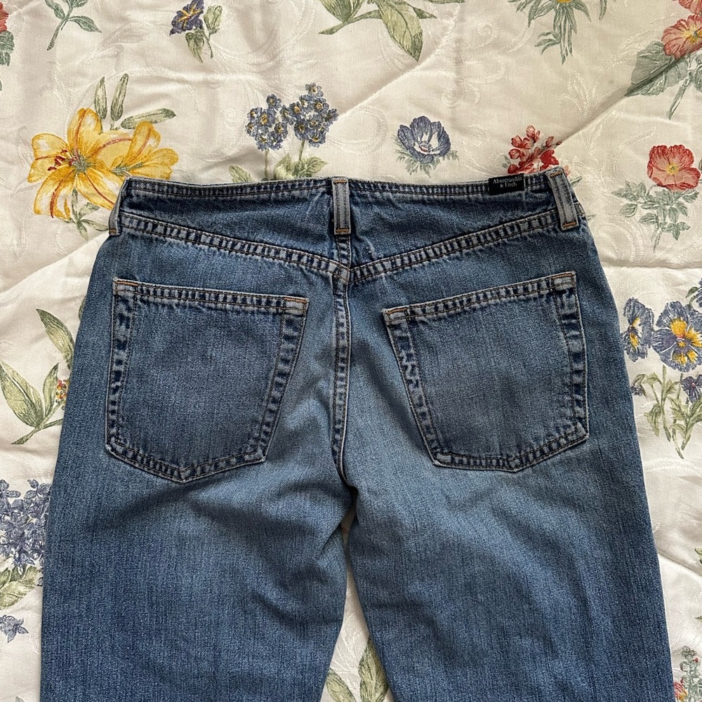 Vintage A&F y2k no waist low rise bootcut jeans button fly 5 pocket Sz 26 USA - Picture 11 of 15